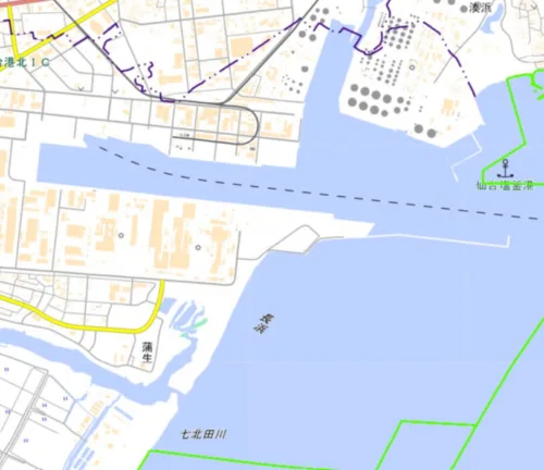 仙台港の地図