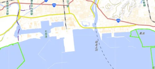 石巻港の地図